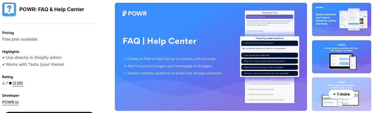 #14. POWR: FAQ & Help Center